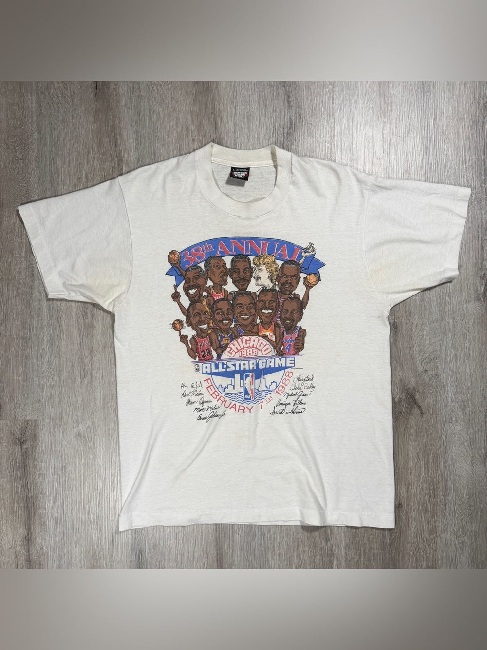 Vintage 1988 NBA All-Star Game Chicago T-Shirt Large Graphic